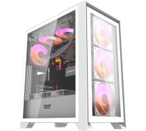 Darkflash Computer case Darkflash DRX70 GLASS + 4 RGB fans (white) DRX70 GLASS WHITE