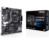 Asus Mainboard|ASUS|AMD A520|SAM4|MicroATX|2xPCI-Express 3.0 1x|1xPCI-Express 3.0 16x|1xM.2|Memory DDR4|Memory slots 2|1x15pin D-sub|1xHDMI|2xUSB 2.0|4xUSB 3.2 type B|1xPS/2|3xStereo jack 3.5mm|1xRJ45|PRIMEA520M-K