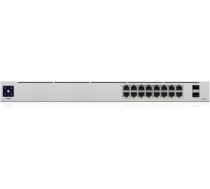 Ubiquiti UniFi 16-Port PoE Managed L2/L3 Gigabit Ethernet (10/100/1000) Power over Ethernet (PoE) 1U Silver USW-16-POE