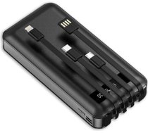 No-Name Powerbank 10000 mAh + 4 Charging cables (Black) USB BACKUP POWERBANK