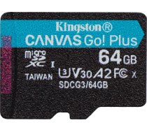 Kingston Karta Kingston Canvas Go! Plus MicroSDXC 64 GB Class 10 UHS-I/U3 A2 V30 (SDCG3/64GBSP)