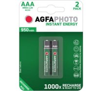 Agfa Photo AGFAPHOTO Akku NiMH, Micro, AAA, HR03, 1.2V/950mAh,Retail Blister (2-Pack) 132-803944