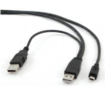 Cablexpert Dual USB A auf Mini-USB Adapterkabel 0,9 m CCP-USB22-AM5P-3