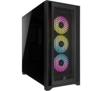 Corsair Tempered Glass PC Case iCUE 5000D RGB AIRFLOW Side window, Black,  Mid-Tower, Power supply included No CC-9011242-WW