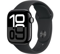 Apple Watch Series 10 GPS 42 mm Jet Black Aluminium Case with Black Sport Band - M/L MWWF3ET/A