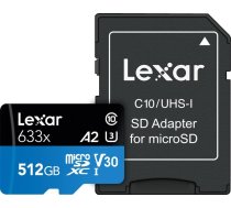 Lexar MEMORY MICRO SDXC 512GB UHS-I/W/ADAPTER LSDMI512BB633A LEXAR