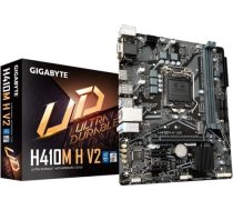 Gigabyte H410M H V2 Motherboard - Supports Intel Core 10th CPUs, up to 2933MHz DDR4 (OC), 1xPCIe 3.0 M.2, GbE LAN, USB 3.2 Gen 1