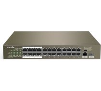Tenda TEF1126P-24-250W network switch Unmanaged Fast Ethernet (10/100) Power over Ethernet (PoE) Grey