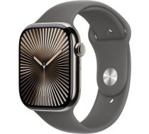 Apple Watch Series 10 GPS + Cellular 46 mm Natural Titanium Case with Stone Grey Sport Band - S/M MWY93ET/A