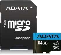 Adata MEMORY MICRO SDXC 64GB CLASS10/W/A AUSDX64GUICL10A1-RA1 ADATA