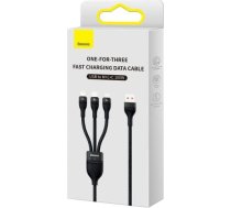 Baseus Universal Flash Series 3-in-1 Fast Charging Data Cable (USB-A to Micro + Lightning + Type-C) 100W, 1.2m Black (CASS030001)