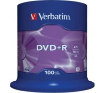 Verbatim DVD+R 4.7GB Verbatim 16x 100er Cakebox 43551