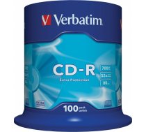 Verbatim CD-R 80 Verbatim 52x DL 100er Cakebox 43411