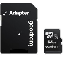 Goodram microSDHC 64GB Class 10 UHS-I + adapter - M1AA-0640R12