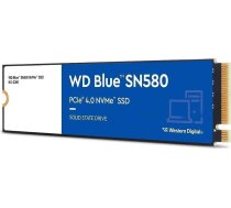 Western Digital SSD|WESTERN DIGITAL|Blue SN580|500GB|M.2|PCIe Gen4|NVMe|TLC|Write speed 3600 MBytes/sec|Read speed 4000 MBytes/sec|2.38mm|TBW 300 TB|MTBF 1500000 hours|WDS500G3B0E