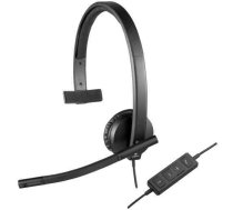 Logitech H570e Monaural Head-band Black headset 981-000571