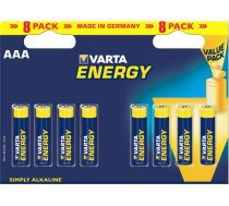 Varta Battery Alkaline, Micro, AAA, LR03, 1.5V - Energy, Blister (8-Pack) 04103 229 418