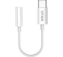Vipfan L08 USB-C to mini jack 3.5mm AUX cable, 10cm (white) 02509ITP