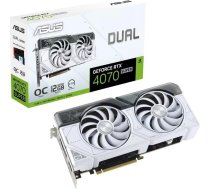 Asus Graphics Card|ASUS|NVIDIA GeForce RTX 4070 SUPER|12 GB|GDDR6X|192 bit|PCIE 4.0 16x|Two and Half Slot Fansink|1xHDMI|3xDisplayPort|DUAL-RTX4070S-O12G-WHITE