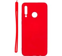 Evelatus Huawei P30 Lite Soft Touch Silicone Case with Strap Red EHP30LSTSCWSR