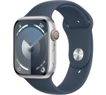 Apple Watch Series?9 GPS + Cellular 45mm Silver Aluminium Case with Storm Blue Sport Band - S/M MRMG3ET/A