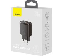 Baseus Compact Quick Charger, USB, USB-C, 20W (black) CCXJ-B01