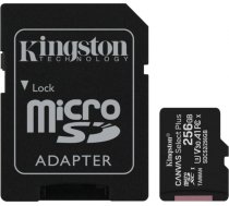 Kingston Canvas Select Plus UHS-I 256 GB, MicroSDXC, Flash memory class 10, SD Adapter SDCS2/256GB
