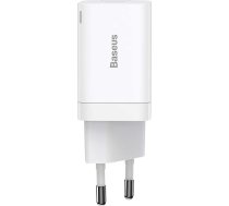 Baseus Travel Charger Super Si Pro mini Fast Charger, C+U, PD 3.0, QC 3.0 30W EU White (CCSUPP-E02)