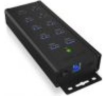 Raidsonic 7-port Industrial hub IB-HUB1703-QC3 0.71 m, Black, USB Type-A