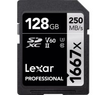 Lexar memory card SDXC 128GB Professional 1667x UHS-II U3 V60 LSD128CB1667
