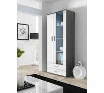 Cama Meble Cama display cabinet SOHO S6 2D2S grey/white gloss SOHOWITS6 SZ/BI