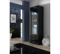 Cama Meble Cama display cabinet SOHO S1 black/black gloss SOHOWITS1 CZ/CZ