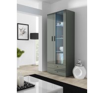 Cama Meble Cama display cabinet SOHO S6 2D2S grey/grey gloss SOHOWITS6 SZ/SZ