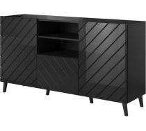 Cama Meble ABETO chest of drawers 150x42x82 gloss black/black ABETO KOM150 CZ