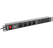 Lanberg Power strip Rack PDU (1u,10a,8x 230v,2m) pdu-04e04i-0200-iec-bk