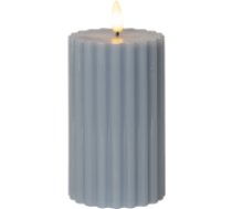 LED vaska svece 7,5x15cm 2xAA zila Flamme Stripe 061-70