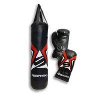 Boksa maiss bērniem /Bērnu boksa maiss + boksa cimdi 7-12 gadi , 3kg 56cm melns