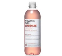 Vitaminizēts dzēriens Vitamin Well Hydrate Rabarberu-Zemeņu ar C, D vitamīnu un biotīnu, cinku