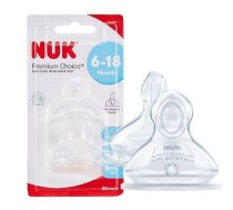 Nuk First Choice Plus Anti-colic Silikons Knupītis M-knupis Pienam 6-18m. 2gab.