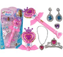 Interaktīva maģiska burvju nūjiņa ar projektoru un aksesuāriem — LEAN Toys burvju nūjiņa rozā