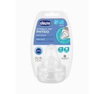 Chicco Chicco Physio Teat Silikons Knupis Pudelītei 2m+, 2gab., 20822.20