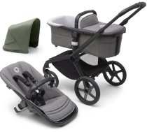 Bugaboo Fox 5 Grey Melange Bērnu Ratiņi 2in1 Black Rāmis + Jumts Forest Green