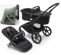 Bugaboo Fox 5 Midnight black Bērnu Ratiņi 2in1 Melns rāmis + Jumts Breezy Pine Green