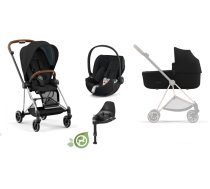 Cybex Mios 3.0 Eco Onyx Black + Cloud Z2 I-Size + Chrome Brown frame Bērnu Ratiņi 4in1