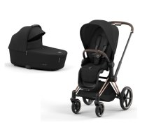 Cybex Priam 4.0 Sepia Black Rose Gold frame Bērnu Ratiņi 2in1