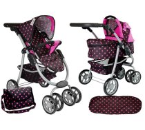 Alice Leļļu rati 2in1 Black/Pink