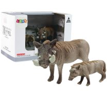 Set of 2 Figures African warthog with young  Animals of the World Series