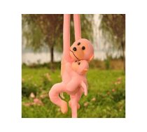 Mascot Plush Monkey with Baby, Pink 90 cm