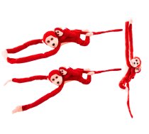 Mascot Plush Monkey with Baby, Red 70 cm