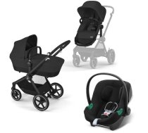 Cybex Eos Basic Moon Black + Aton B2 I-size Bērnu rati 3in1